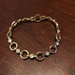 Avon Vintage Goldtone Extend Circle CZ Bracelet